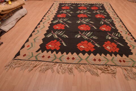 Kilim Black Flat Woven 80 X 124  Area Rug 100-109160 Image 4