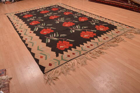 Kilim Black Flat Woven 80 X 124  Area Rug 100-109160 Image 5