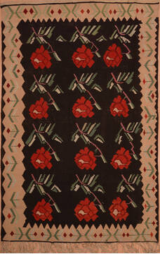 Kilim Black Flat Woven 8'0" X 12'4"  Area Rug 100-109160