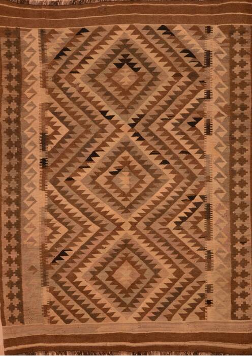 Kilim Brown Hand Knotted 64 X 89  Area Rug 100-109161 Image 0