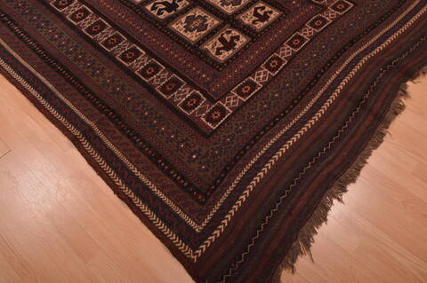 Kilim Brown Flat Woven 511 X 95  Area Rug 100-109166 Image 10