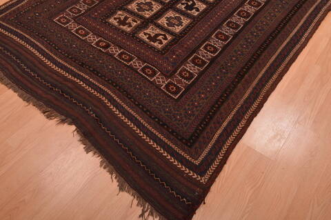 Kilim Brown Flat Woven 511 X 95  Area Rug 100-109166 Image 12