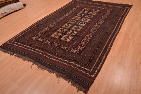 Kilim Brown Flat Woven 511 X 95  Area Rug 100-109166 Image 5