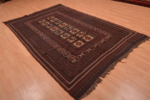 Kilim Brown Flat Woven 511 X 95  Area Rug 100-109166 Image 6