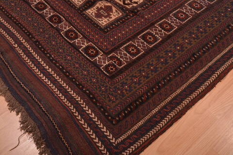 Kilim Brown Flat Woven 511 X 95  Area Rug 100-109166 Image 8