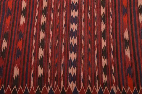 Kilim Red Hand Knotted 49 X 92  Area Rug 100-109170 Image 3