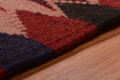 Kilim Red Hand Knotted 49 X 92  Area Rug 100-109170 Image 6