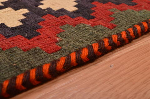 Kilim Red Hand Knotted 46 X 81  Area Rug 100-109171 Image 12