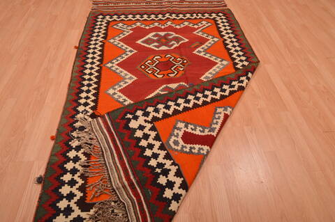 Kilim Red Hand Knotted 46 X 81  Area Rug 100-109171 Image 13