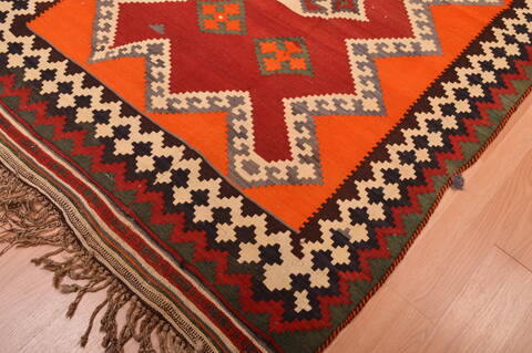 Kilim Red Hand Knotted 46 X 81  Area Rug 100-109171 Image 7