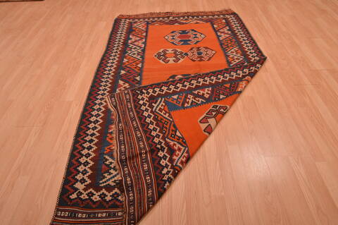 Kilim Brown Flat Woven 411 X 84  Area Rug 100-109174 Image 12