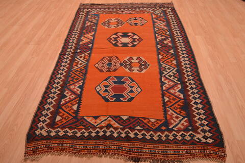 Kilim Brown Flat Woven 411 X 84  Area Rug 100-109174 Image 1