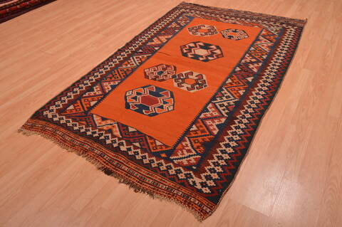 Kilim Brown Flat Woven 411 X 84  Area Rug 100-109174 Image 2