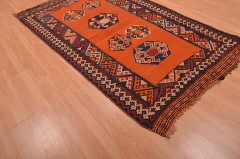 Kilim Brown Flat Woven 411 X 84  Area Rug 100-109174 Image 3
