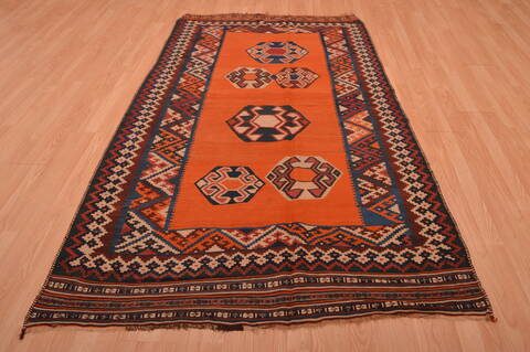 Kilim Brown Flat Woven 411 X 84  Area Rug 100-109174 Image 4