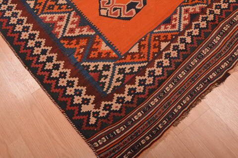 Kilim Brown Flat Woven 411 X 84  Area Rug 100-109174 Image 7
