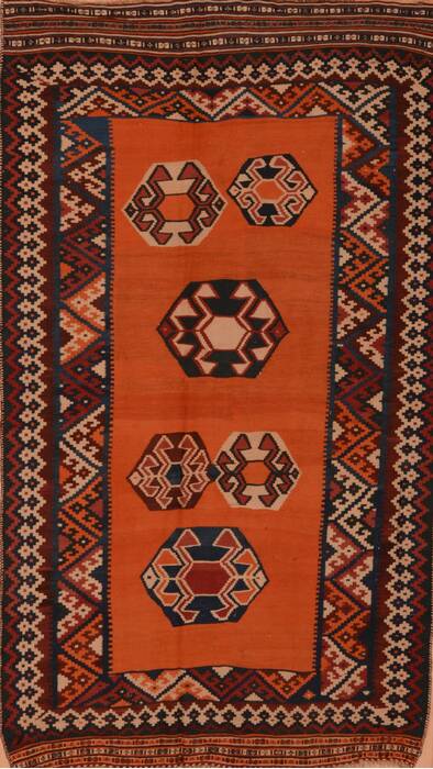 Kilim Brown Flat Woven 411 X 84  Area Rug 100-109174 Image 0