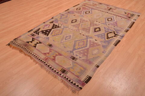 Kilim Beige Flat Woven 411 X 711  Area Rug 100-109175 Image 2