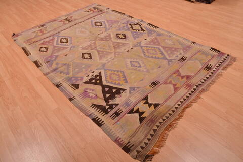 Kilim Beige Flat Woven 411 X 711  Area Rug 100-109175 Image 3