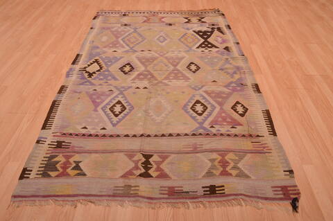 Kilim Beige Flat Woven 411 X 711  Area Rug 100-109175 Image 4