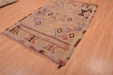 Kilim Beige Flat Woven 411 X 711  Area Rug 100-109175 Image 5