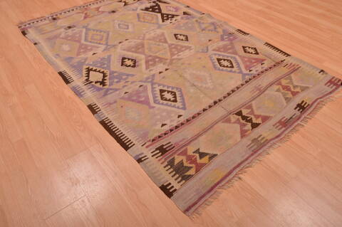 Kilim Beige Flat Woven 411 X 711  Area Rug 100-109175 Image 6