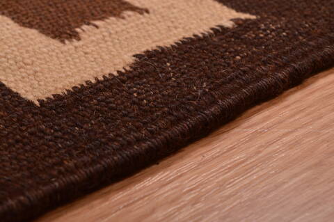 Kilim Brown Flat Woven 41 X 84  Area Rug 100-109180 Image 11