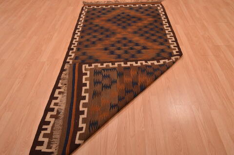 Kilim Brown Flat Woven 41 X 84  Area Rug 100-109180 Image 12