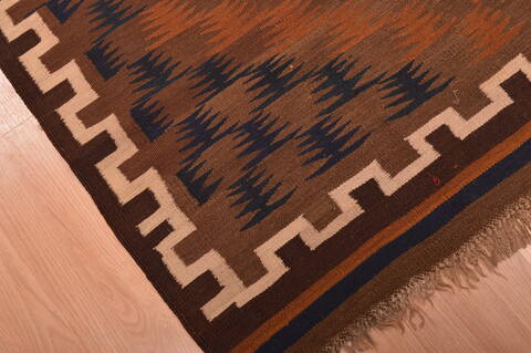 Kilim Brown Flat Woven 41 X 84  Area Rug 100-109180 Image 7
