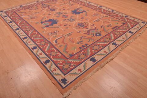 Kilim Red Flat Woven 710 X 99  Area Rug 100-109182 Image 12