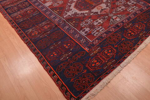 Kilim Red Hand Knotted 611 X 111  Area Rug 100-109186 Image 10
