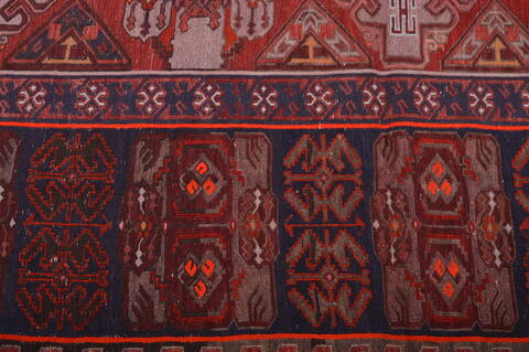 Kilim Red Hand Knotted 611 X 111  Area Rug 100-109186 Image 12