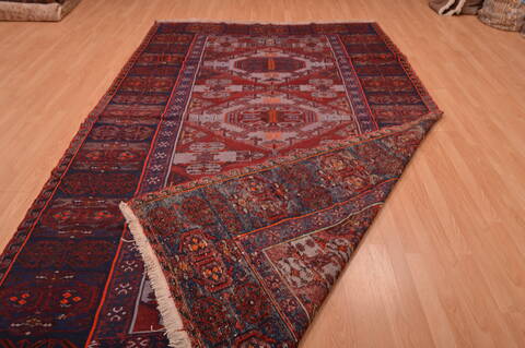 Kilim Red Hand Knotted 611 X 111  Area Rug 100-109186 Image 15
