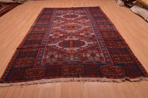 Kilim Red Hand Knotted 611 X 111  Area Rug 100-109186 Image 1