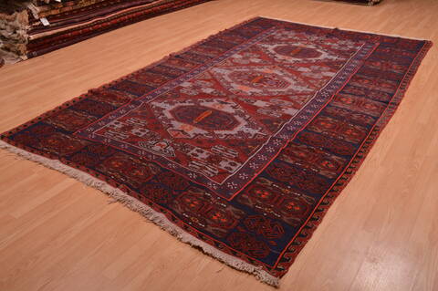 Kilim Red Hand Knotted 611 X 111  Area Rug 100-109186 Image 2