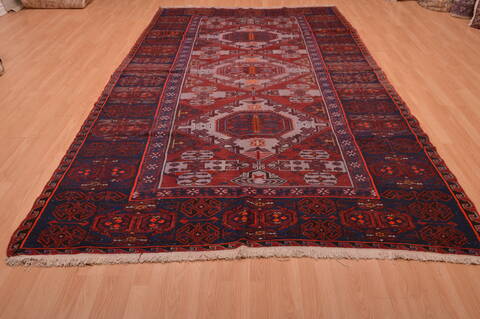 Kilim Red Hand Knotted 611 X 111  Area Rug 100-109186 Image 4