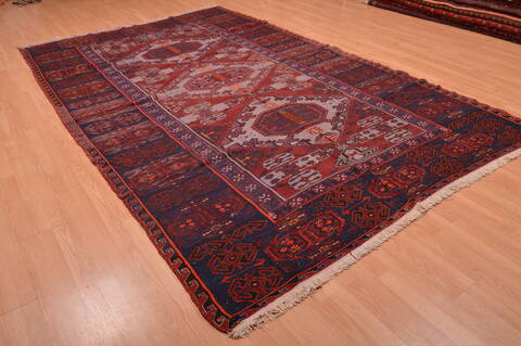 Kilim Red Hand Knotted 611 X 111  Area Rug 100-109186 Image 5