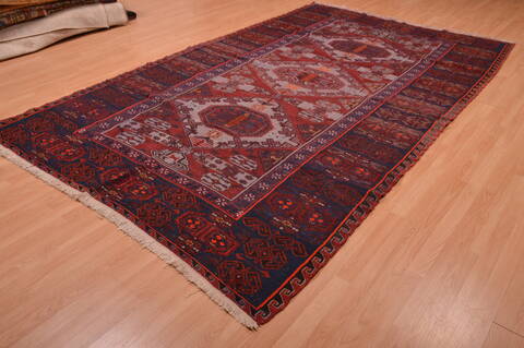 Kilim Red Hand Knotted 611 X 111  Area Rug 100-109186 Image 6