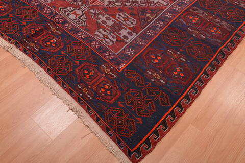 Kilim Red Hand Knotted 611 X 111  Area Rug 100-109186 Image 7