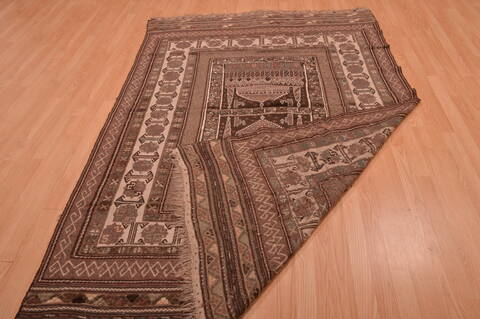 Kilim Brown Hand Knotted 54 X 86  Area Rug 100-109187 Image 13