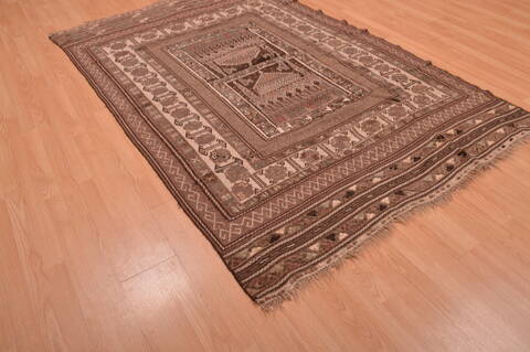 Kilim Brown Hand Knotted 54 X 86  Area Rug 100-109187 Image 6