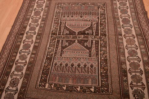 Kilim Brown Hand Knotted 54 X 86  Area Rug 100-109187 Image 9