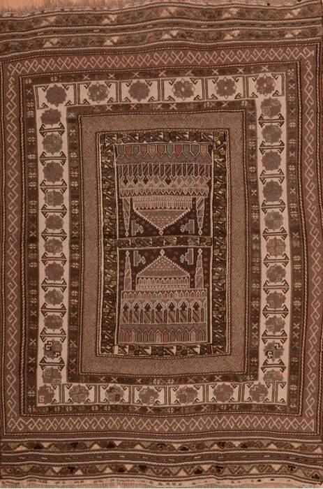 Kilim Brown Hand Knotted 54 X 86  Area Rug 100-109187 Image 0