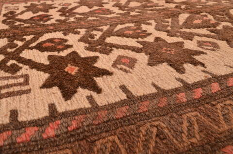 Kilim Beige Hand Knotted 52 X 91  Area Rug 100-109188 Image 13
