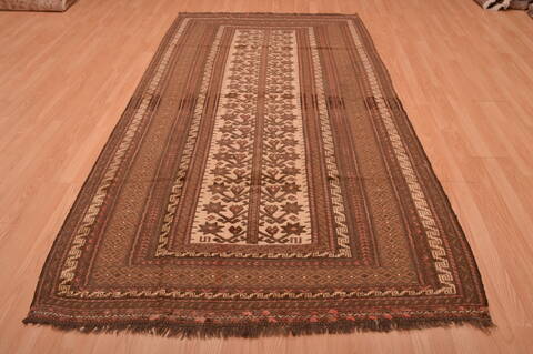 Kilim Beige Hand Knotted 52 X 91  Area Rug 100-109188 Image 4