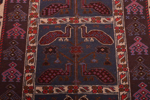 Baluch Blue Hand Knotted 50 X 85  Area Rug 100-109193 Image 10