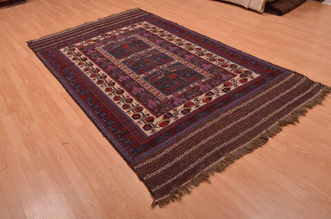 Baluch Blue Hand Knotted 50 X 85  Area Rug 100-109193 Image 16