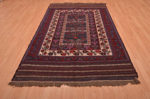Baluch Blue Hand Knotted 50 X 85  Area Rug 100-109193 Image 3