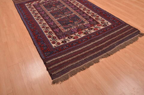 Baluch Blue Hand Knotted 50 X 85  Area Rug 100-109193 Image 5