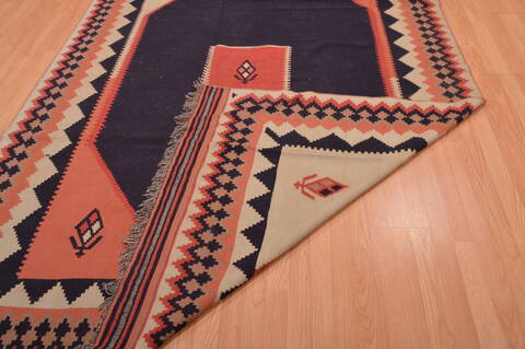 Kilim Blue Flat Woven 67 X 99  Area Rug 100-109196 Image 12